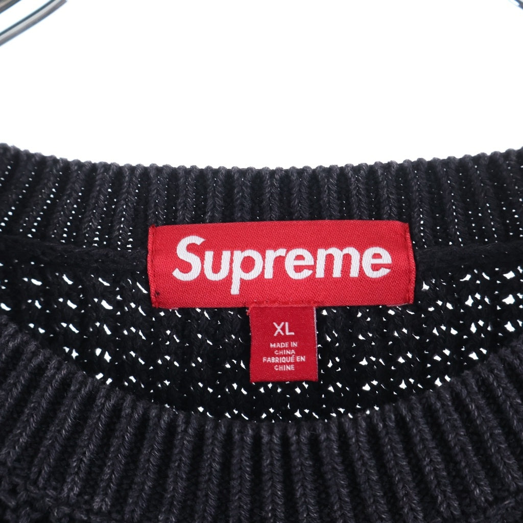 SUPREME(シュプリーム) 26SS Melange Rib Knit Sweater メランジ リブ クルーネック ニットセーター ブラック