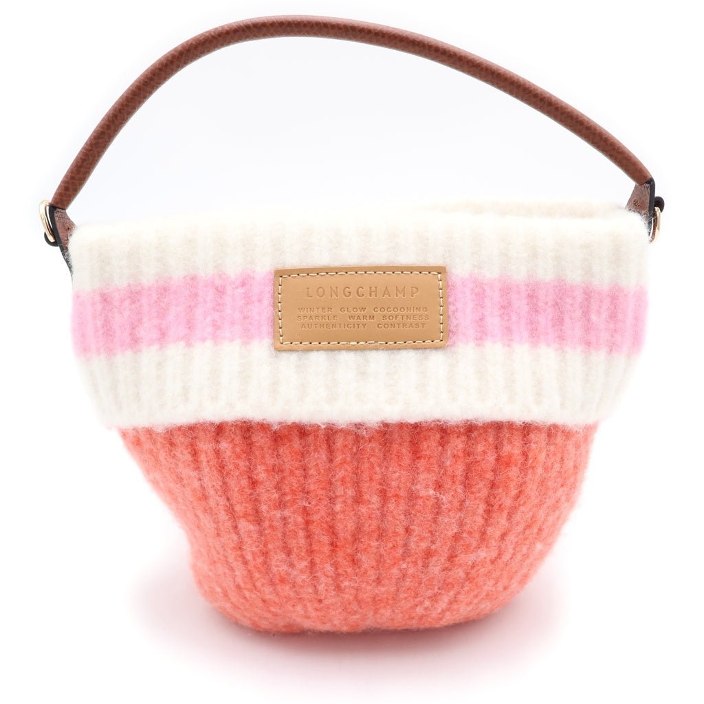 LONGCHAMP(ロンシャン) 26SS Le Pliage ニット帽 ショルダーバッグ ハンドバッグ ピンク レディース