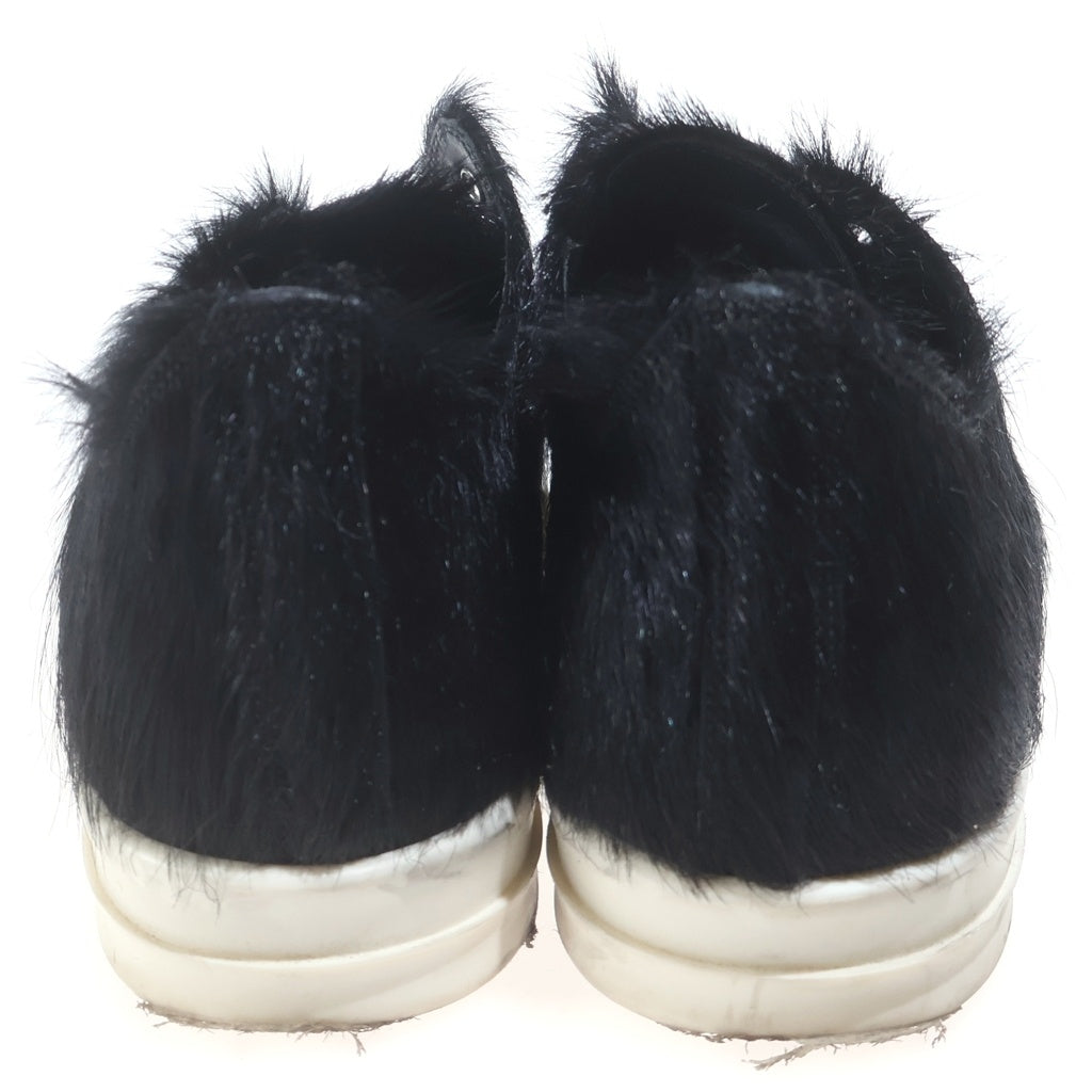 Rick Owens(リックオウエンス) CALF HAIR LOW RAMONES カーフヘア ラモーンズ ローカットスニーカー ブラック -