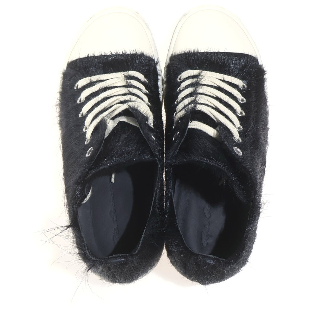Rick Owens(リックオウエンス) CALF HAIR LOW RAMONES カーフヘア ラモーンズ ローカットスニーカー ブラック -