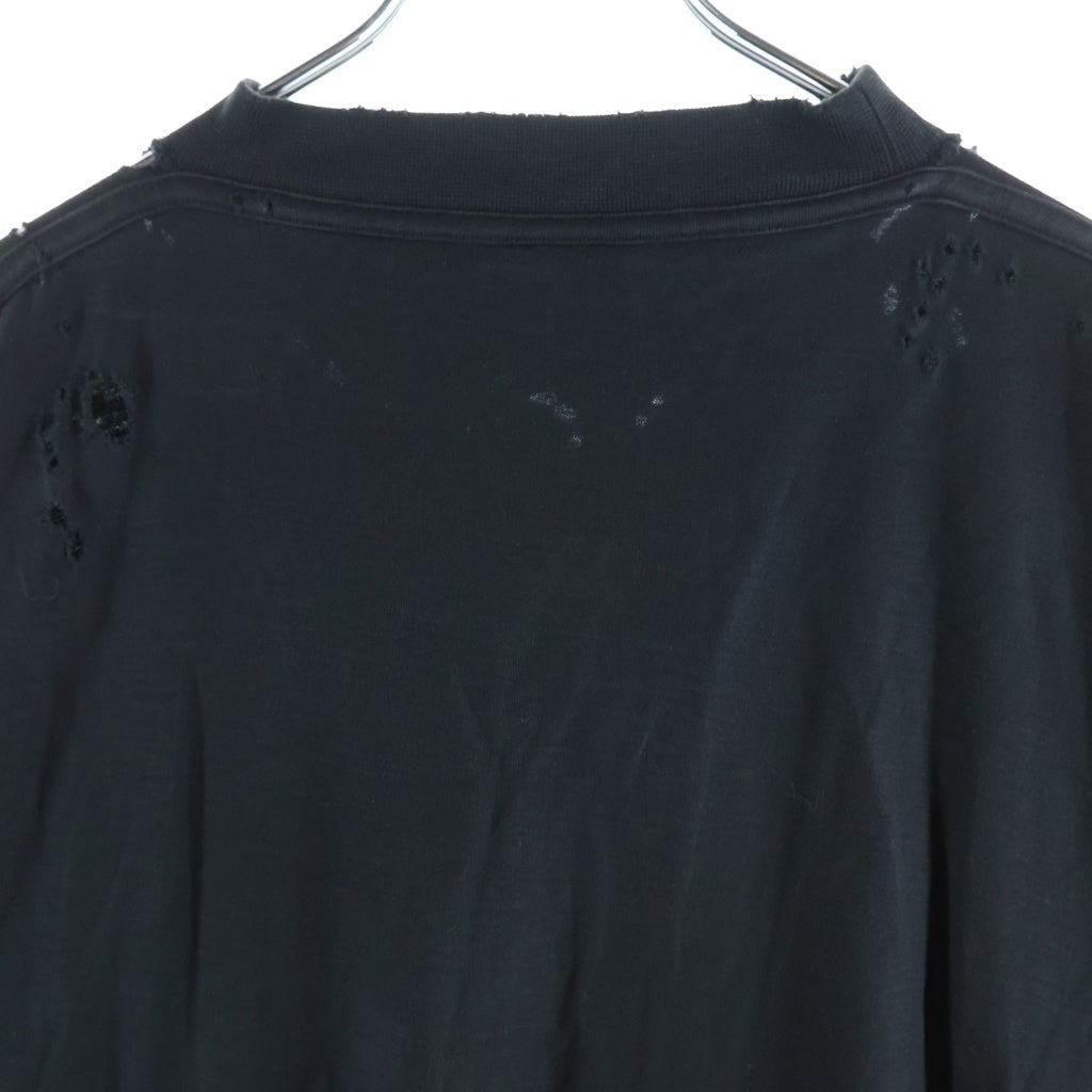 BALENCIAGA(バレンシアガ) 24SS Antwerpen Inside Out ダメージ加工 半袖Tシャツ ブラック787358 TQVP7 787358 TQVP7
