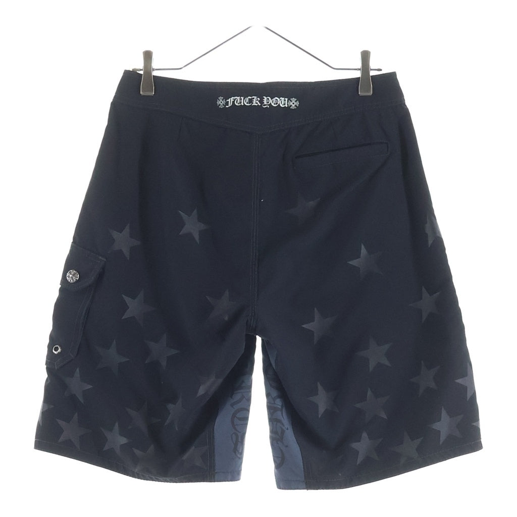 CHROME HEARTS(クロムハーツ) STAR SHORTS CHプラス レザーパッチ スタープリント ショーツ ハーフパンツ ショーツ ブラック