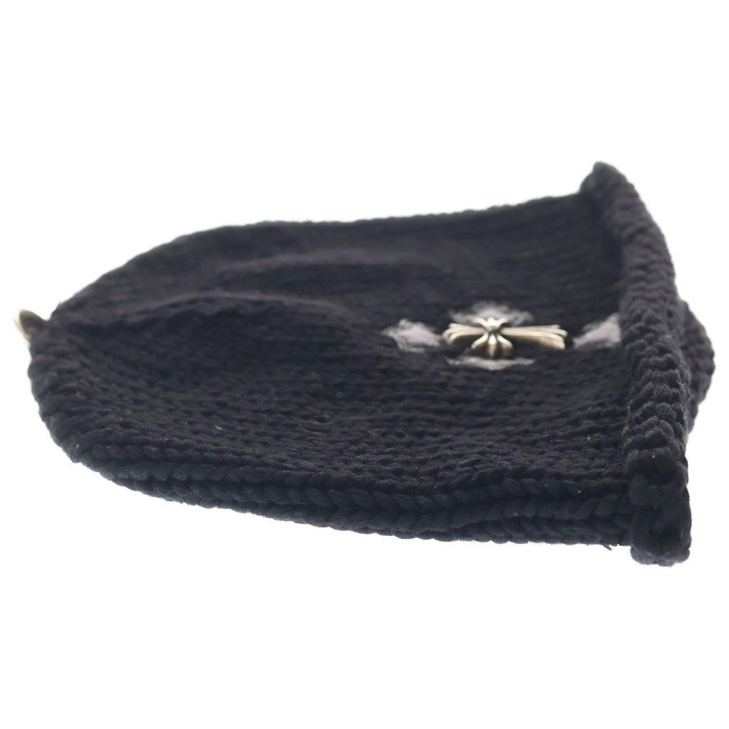 CHROME HEARTS(クロムハーツ) BEANIE CROSS PATCH スモールCHクロス クロスパッチ付き ビーニー ニット帽 ブラック