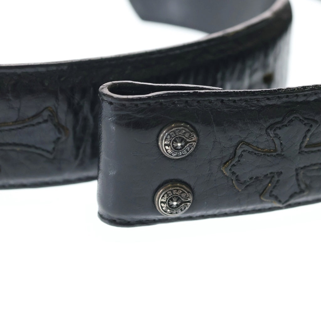 CHROME HEARTS(クロムハーツ) 1.5 STRAP CEMETERY 1.5inchセメタリークロスパッチ セメタリークロスパッチレザーベルト ブラック