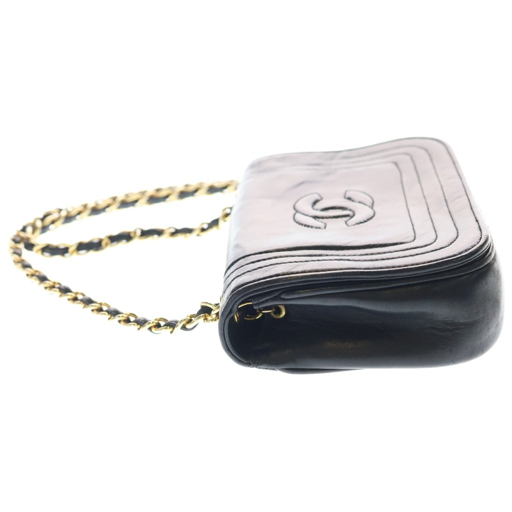 CHANEL(シャネル) ココマーク ラムスキン プッシュロック チェーンショルダーバッグ ブラック レディース