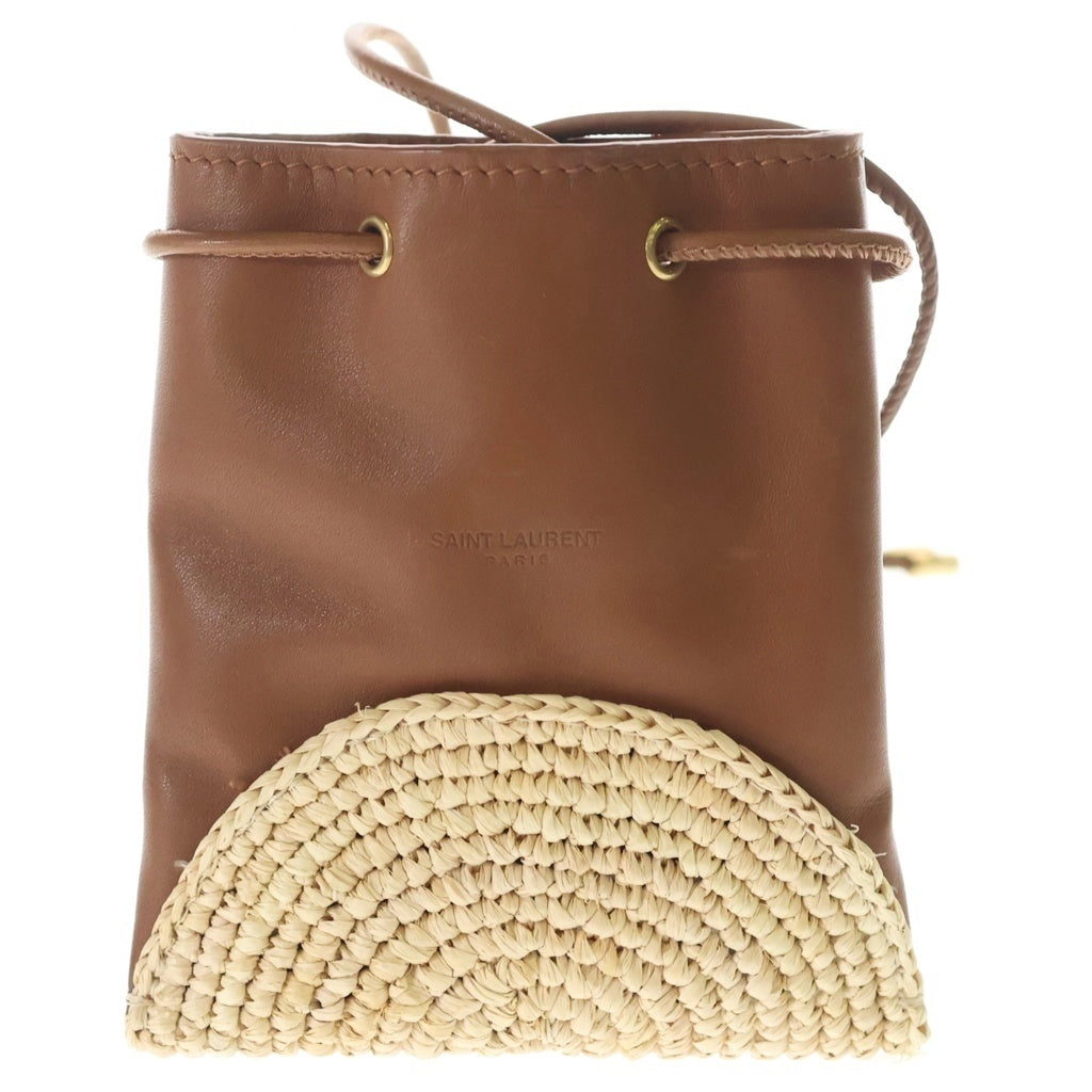 SAINT LAURENT PARIS(サンローランパリ) Mini Pouch レザーミニポーチ ブラウン 710874 710874