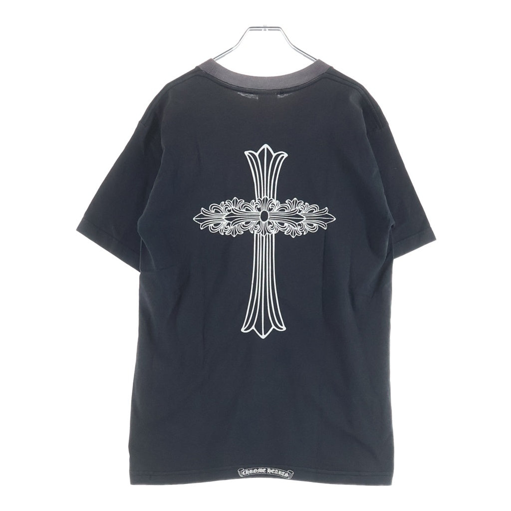 CHROME HEARTS(クロムハーツ) OLD FLORAL T-SHIRT オールド バックフローラルクロス ネックロゴ半袖Tシャツ ブラック
