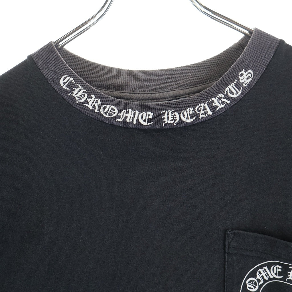 CHROME HEARTS(クロムハーツ) OLD FLORAL T-SHIRT オールド バックフローラルクロス ネックロゴ半袖Tシャツ ブラック
