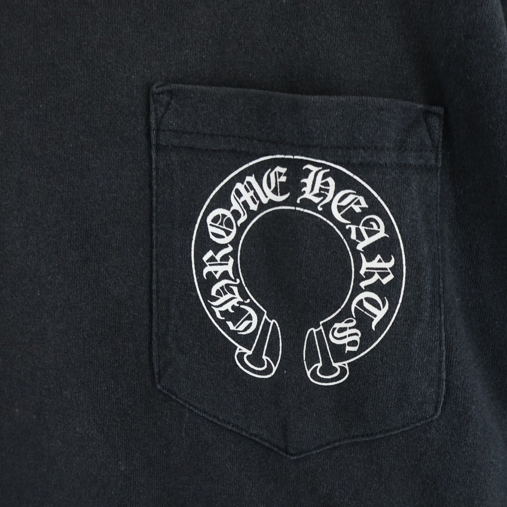CHROME HEARTS(クロムハーツ) OLD FLORAL T-SHIRT オールド バックフローラルクロス ネックロゴ半袖Tシャツ ブラック