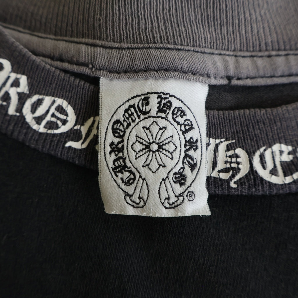 CHROME HEARTS(クロムハーツ) OLD FLORAL T-SHIRT オールド バックフローラルクロス ネックロゴ半袖Tシャツ ブラック