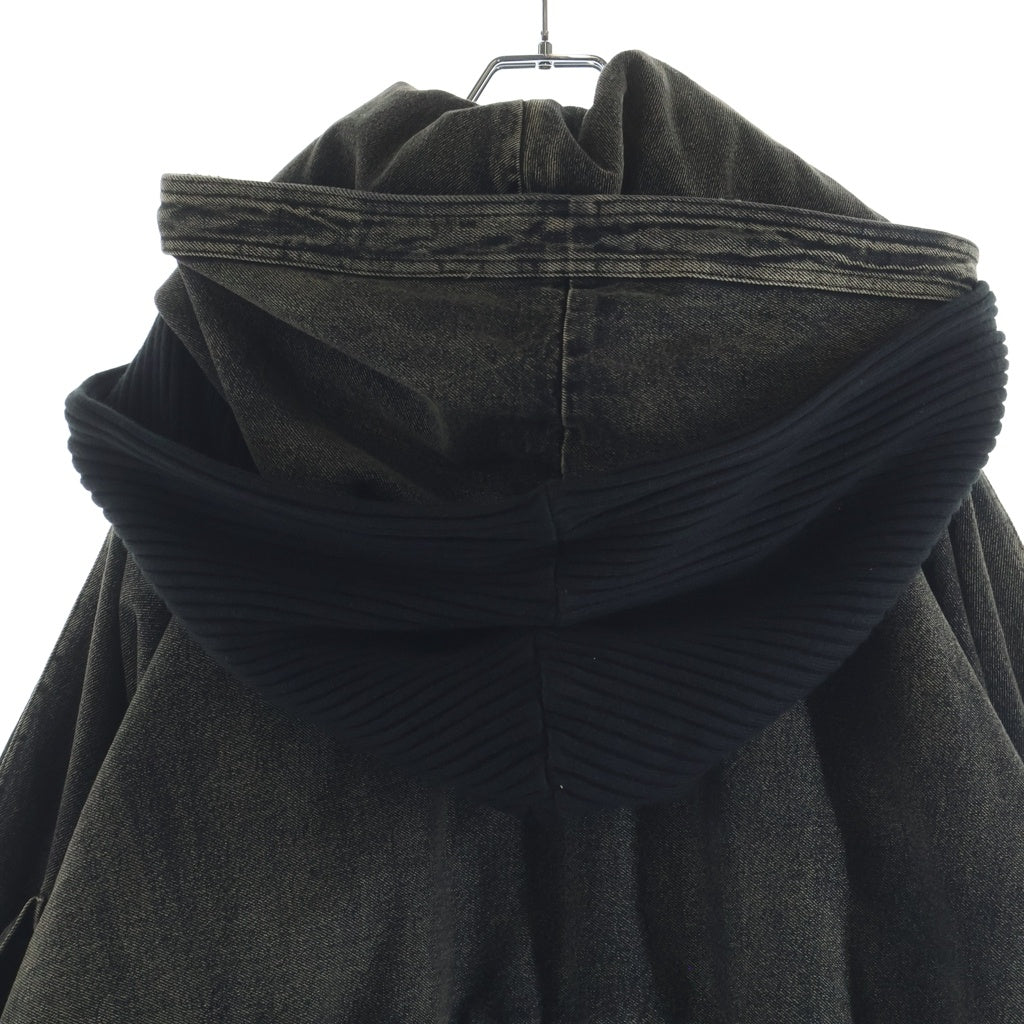 NO/FAITH STUDIOS(ノーフェイスストゥディオス) CARGO DENIM HOODIE BOMBER JACKET カーゴ デニム ジップアップ フーデット ボンバージャケット カーキ -