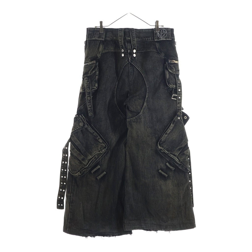 NO/FAITH STUDIOS(ノーフェイスストゥディオス) CARGO DENIM PANTS マルチポケットデザイン デニム カーゴワイドパンツ カーキ -