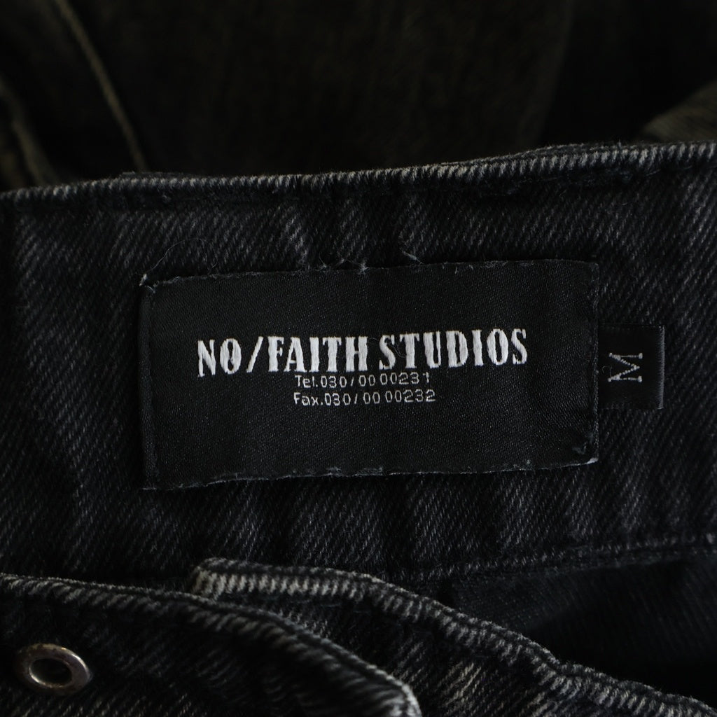 NO/FAITH STUDIOS(ノーフェイスストゥディオス) CARGO DENIM PANTS マルチポケットデザイン デニム カーゴワイドパンツ カーキ -