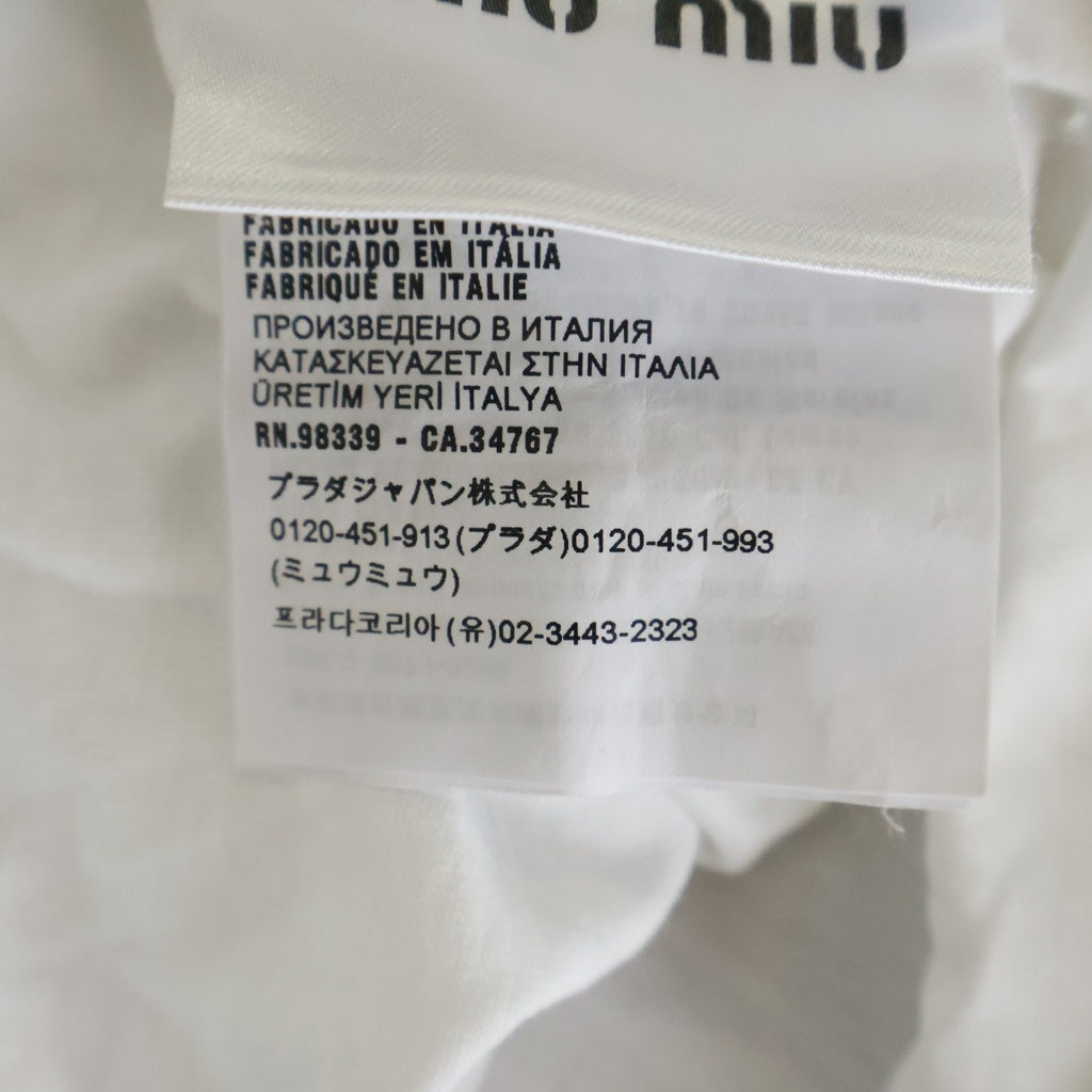 miumiu(ミュウミュウ) Cropped Cat T-Shirt 半袖Tシャツ ホワイト レディース MJN315