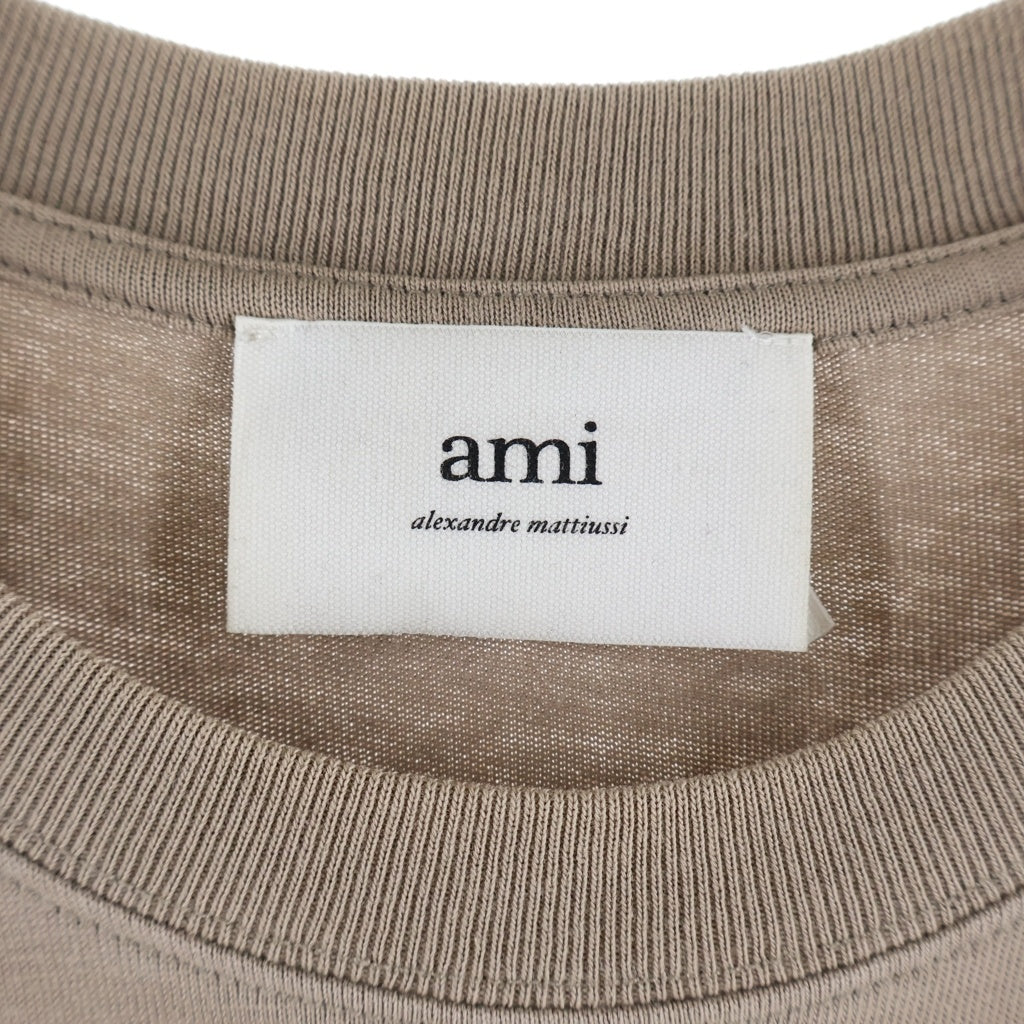 AMI Alexandre Mattiussi(アミアレクサンドルマテュッシ) T-Shirt ハートエンボスロゴ 半袖Tシャツ ベージュ UTS025.726