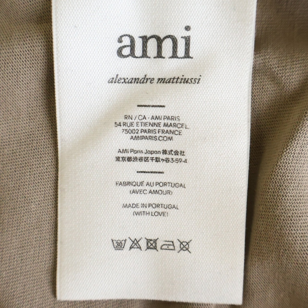 AMI Alexandre Mattiussi(アミアレクサンドルマテュッシ) T-Shirt ハートエンボスロゴ 半袖Tシャツ ベージュ UTS025.726