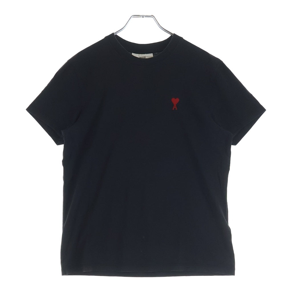 AMI Alexandre Mattiussi(アミアレクサンドルマテュッシ) T-Shirt ハートロゴ刺繍 半袖Tシャツ ブラック BFHJ108.723