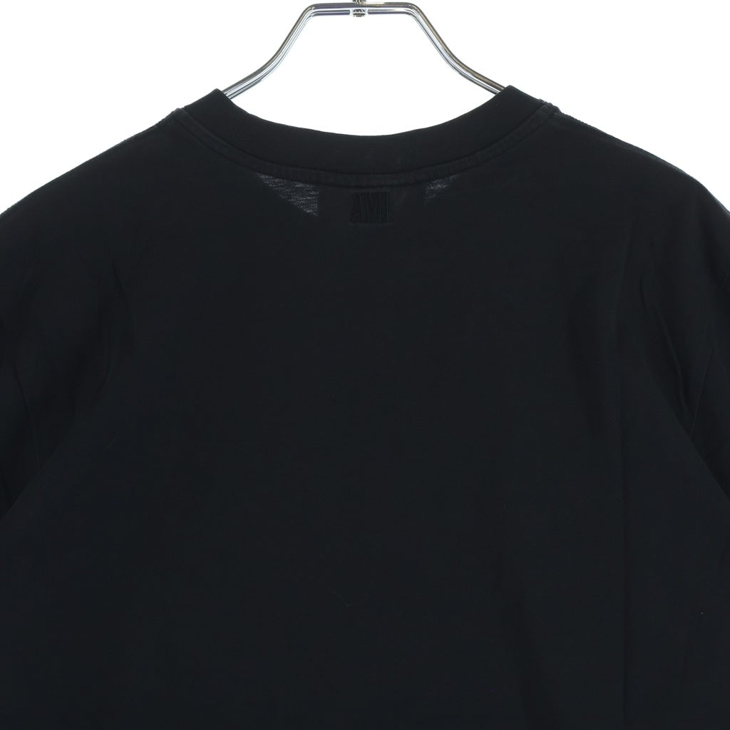 AMI Alexandre Mattiussi(アミアレクサンドルマテュッシ) T-Shirt ハートロゴ刺繍 半袖Tシャツ ブラック BFHJ108.723