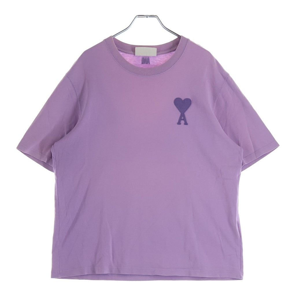 AMI Alexandre Mattiussi(アミアレクサンドルマテュッシ) T-Shirt ハートロゴ刺繍 半袖Tシャツ パープル E21HJ128.726