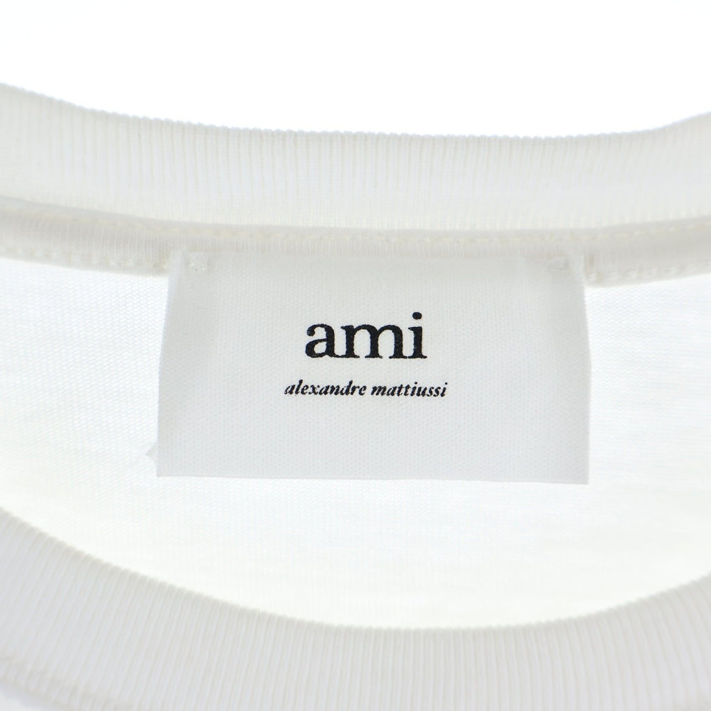 AMI Alexandre Mattiussi(アミアレクサンドルマテュッシ) T-Shirt ハートロゴ刺繍 半袖Tシャツ ホワイト UTS004.726