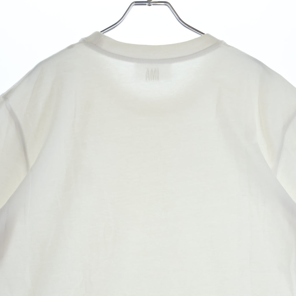 AMI Alexandre Mattiussi(アミアレクサンドルマテュッシ) T-Shirt ハートロゴ刺繍 半袖Tシャツ ホワイト UTS022.726