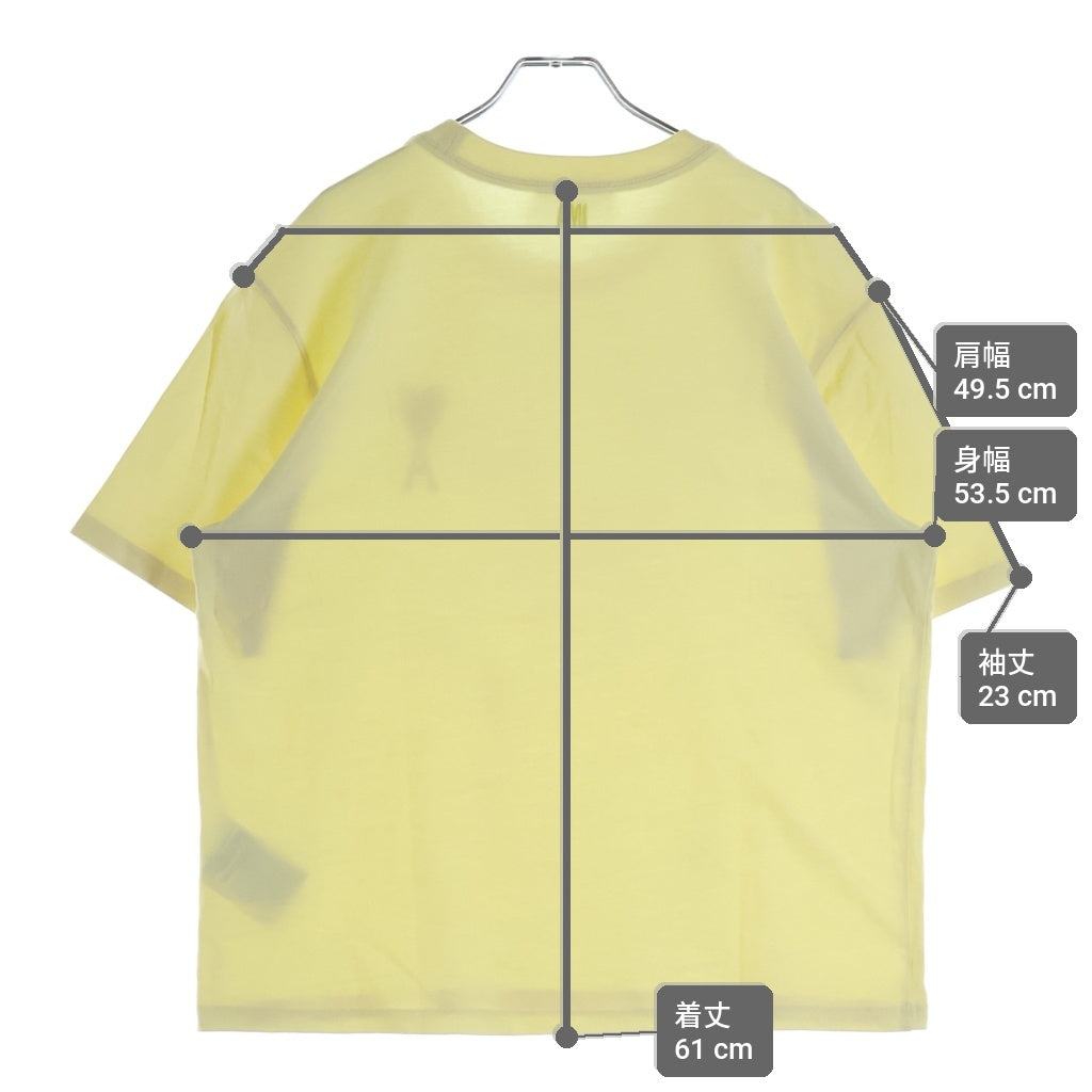 AMI Alexandre Mattiussi(アミアレクサンドルマテュッシ) T-Shirt ハートロゴ刺繍 半袖Tシャツ イエロー E22UTS002.726