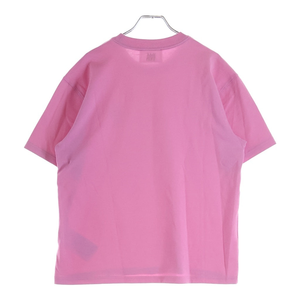 AMI Alexandre Mattiussi(アミアレクサンドルマテュッシ) T-Shirt ハートロゴ刺繍 半袖Tシャツ ピンク UTS004.726