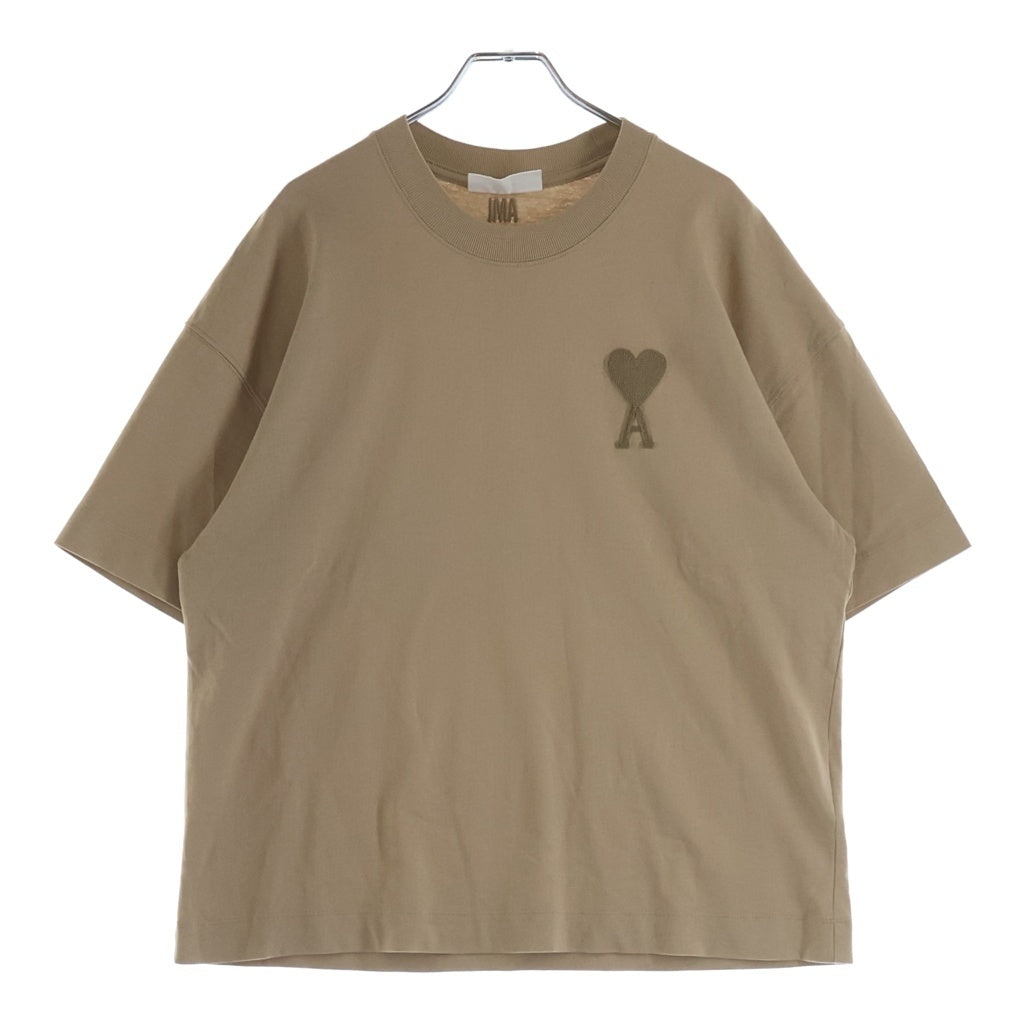 AMI Alexandre Mattiussi(アミアレクサンドルマテュッシ) T-Shirt ハートロゴ刺繍 半袖Tシャツ ベージュ A21FJ128.726
