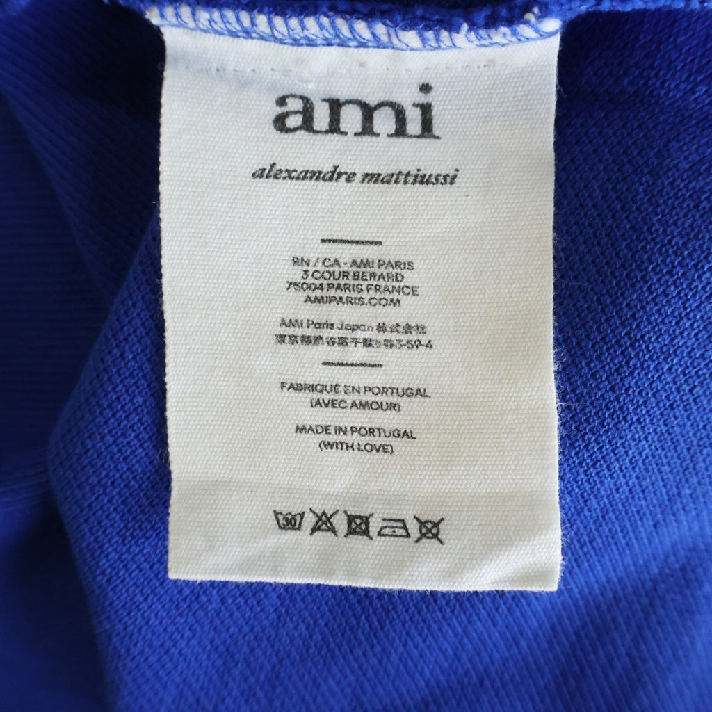 AMI Alexandre Mattiussi(アミアレクサンドルマテュッシ) Polo Shirt ハートロゴ刺繍 半袖ポロシャツ ブルー A21HJ207.760