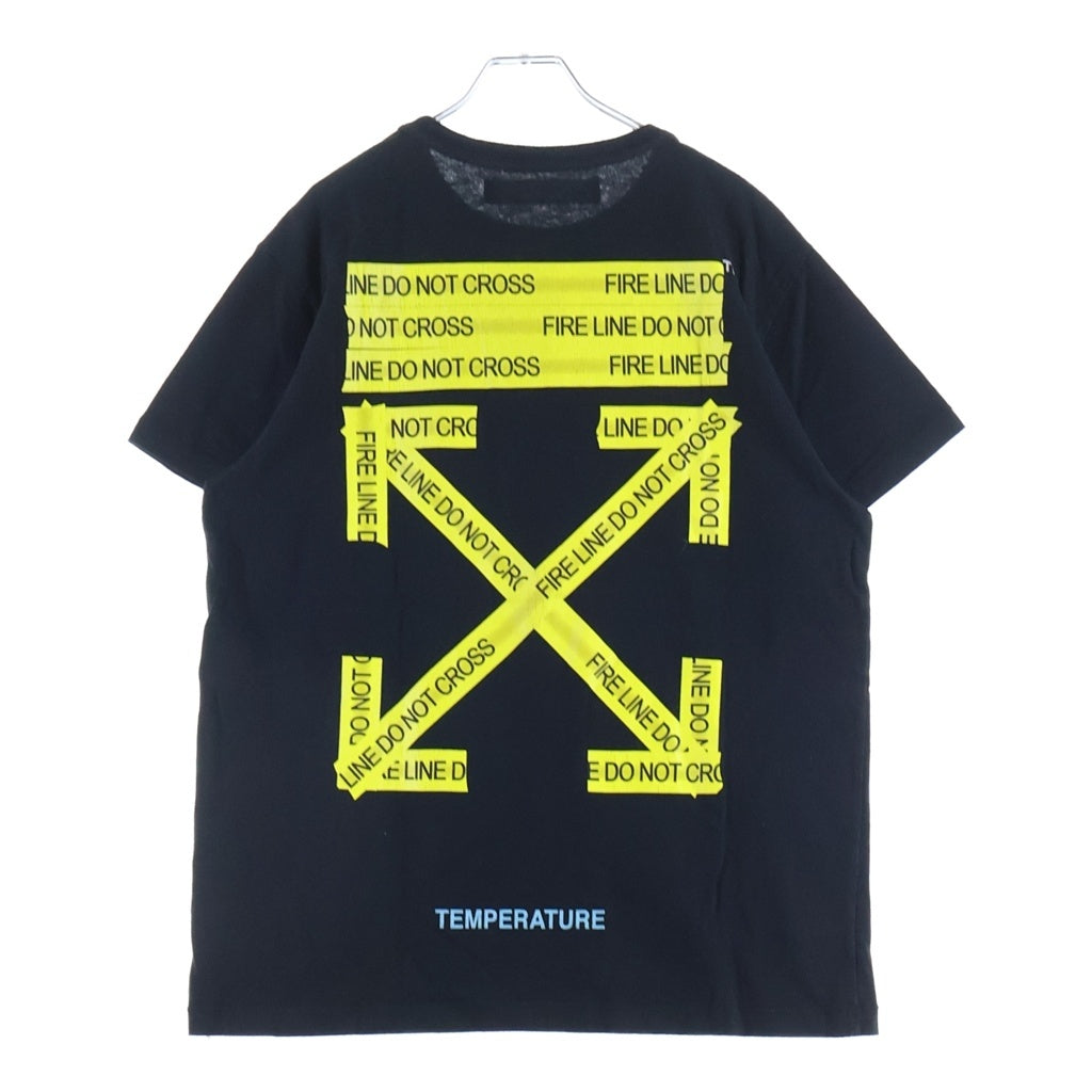 OFF-WHITE(オフホワイト) 20SS Fire Tape T-Shirt テープロゴ 半袖Tシャツ ブラック OMAA002G20JER005