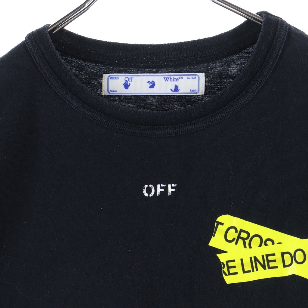 OFF-WHITE(オフホワイト) 20SS Fire Tape T-Shirt テープロゴ 半袖Tシャツ ブラック OMAA002G20JER005