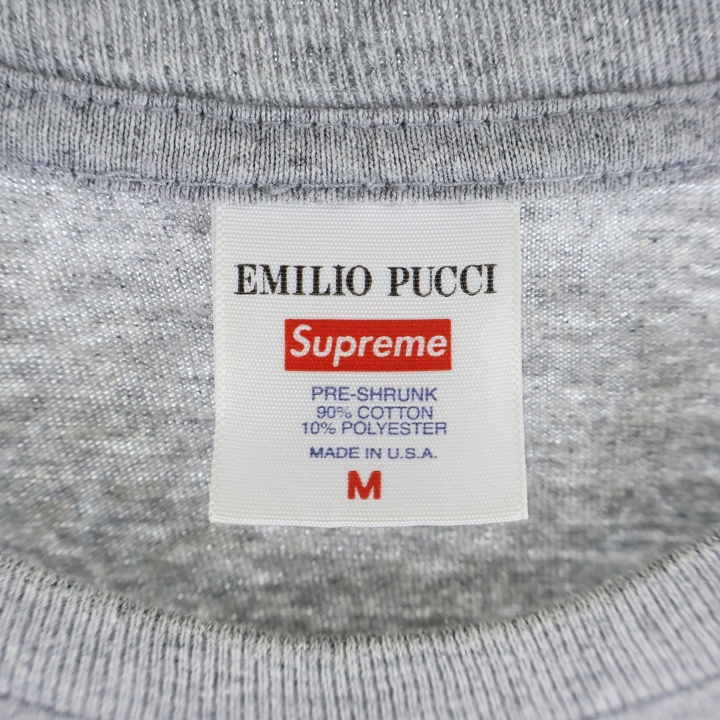 SUPREME(シュプリーム) 21SS Emilio Pucci Box Logo Tee エミリオプッチ ボックスロゴ 半袖Tシャツ グレー