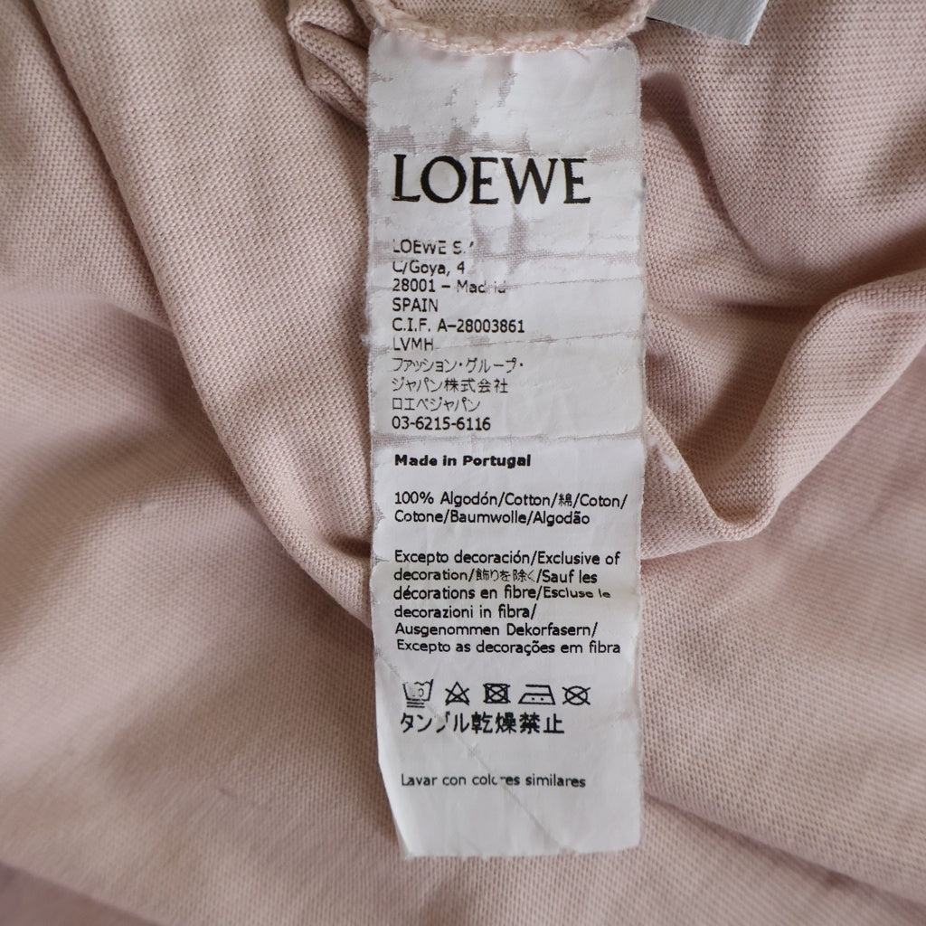 LOEWE(ロエベ) Anagram T-Shirt アナグラム刺繍 半袖Tシャツ ピンク S359333XBW