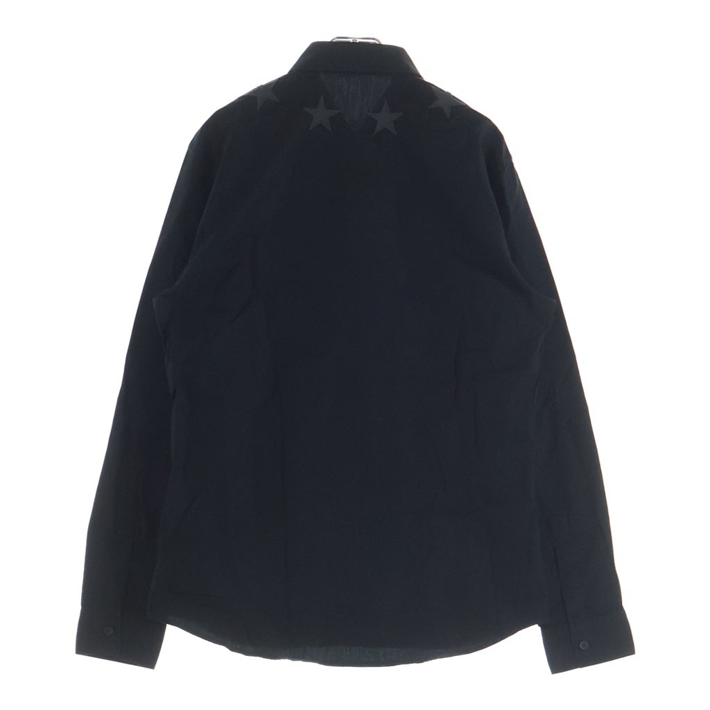 GIVENCHY(ジバンシィ) Star Shirt スターロゴ刺繍 長袖比翼シャツ ブラック