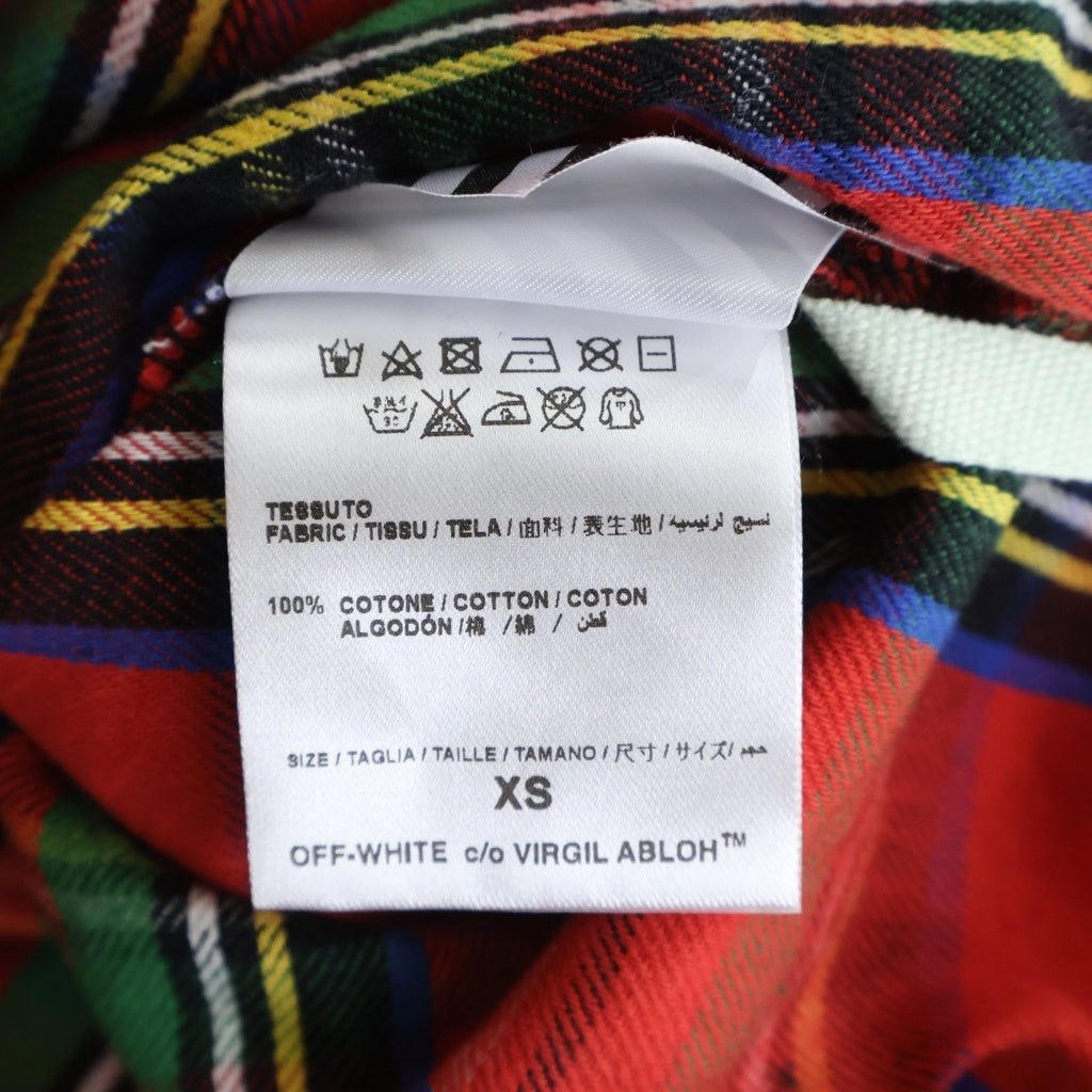 OFF-WHITE(オフホワイト) 17SS Spray Flannel Check Shirt スプレーロゴ 長袖チェックシャツ レッド