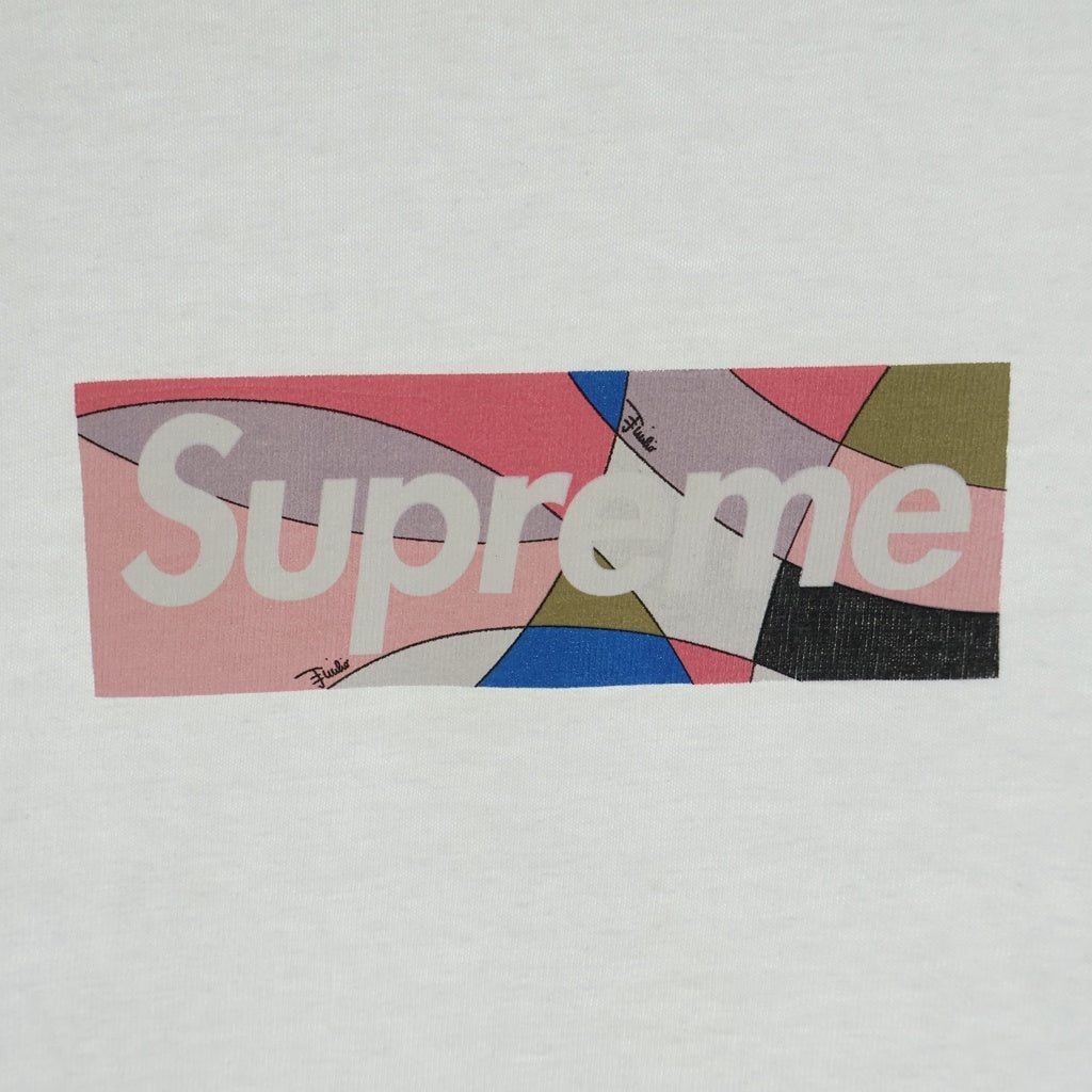 SUPREME(シュプリーム) 21SS Emilio Pucci Box Logo Tee エミリオプッチ ボックスロゴ 半袖Tシャツ ホワイト