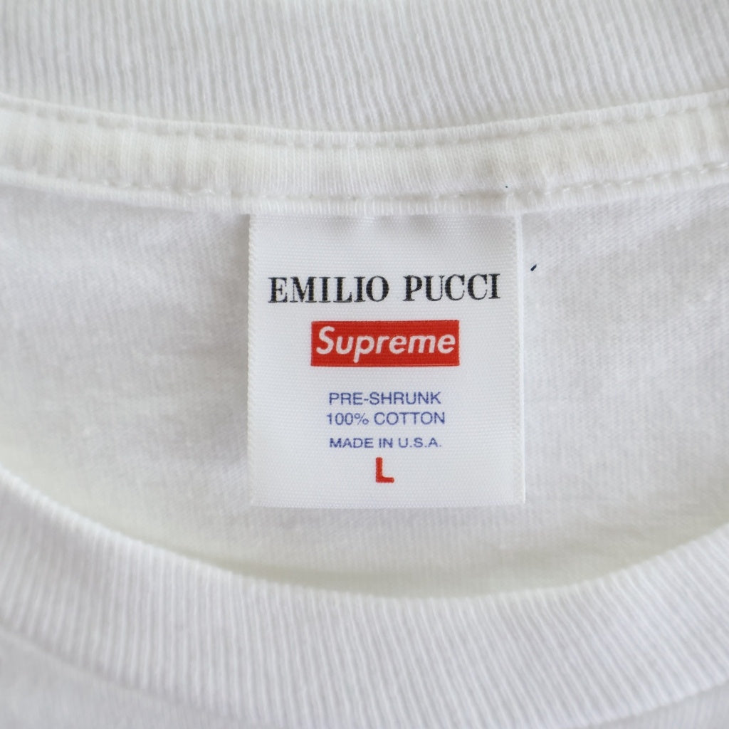 SUPREME(シュプリーム) 21SS Emilio Pucci Box Logo Tee エミリオプッチ ボックスロゴ 半袖Tシャツ ホワイト