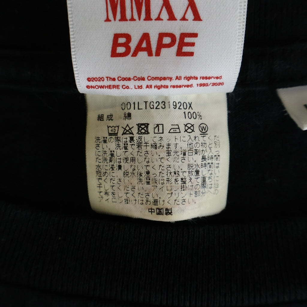 A BATHING APE(アベイシングエイプ) Coca-Cola L/S T-Shirt コカ・コーラ 長袖Tシャツ ロンT ブラック 001LTG231920X