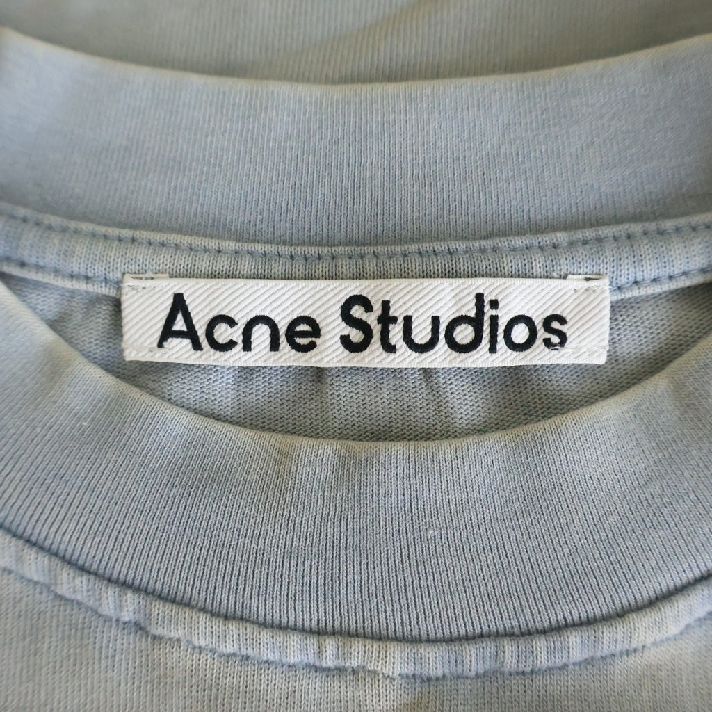Acne Studios(アクネ ストゥディオズ) Rubber T-Shirt フェード加工 ラバーロゴ 半袖Tシャツ ブルー FN-UX-TSHI000018