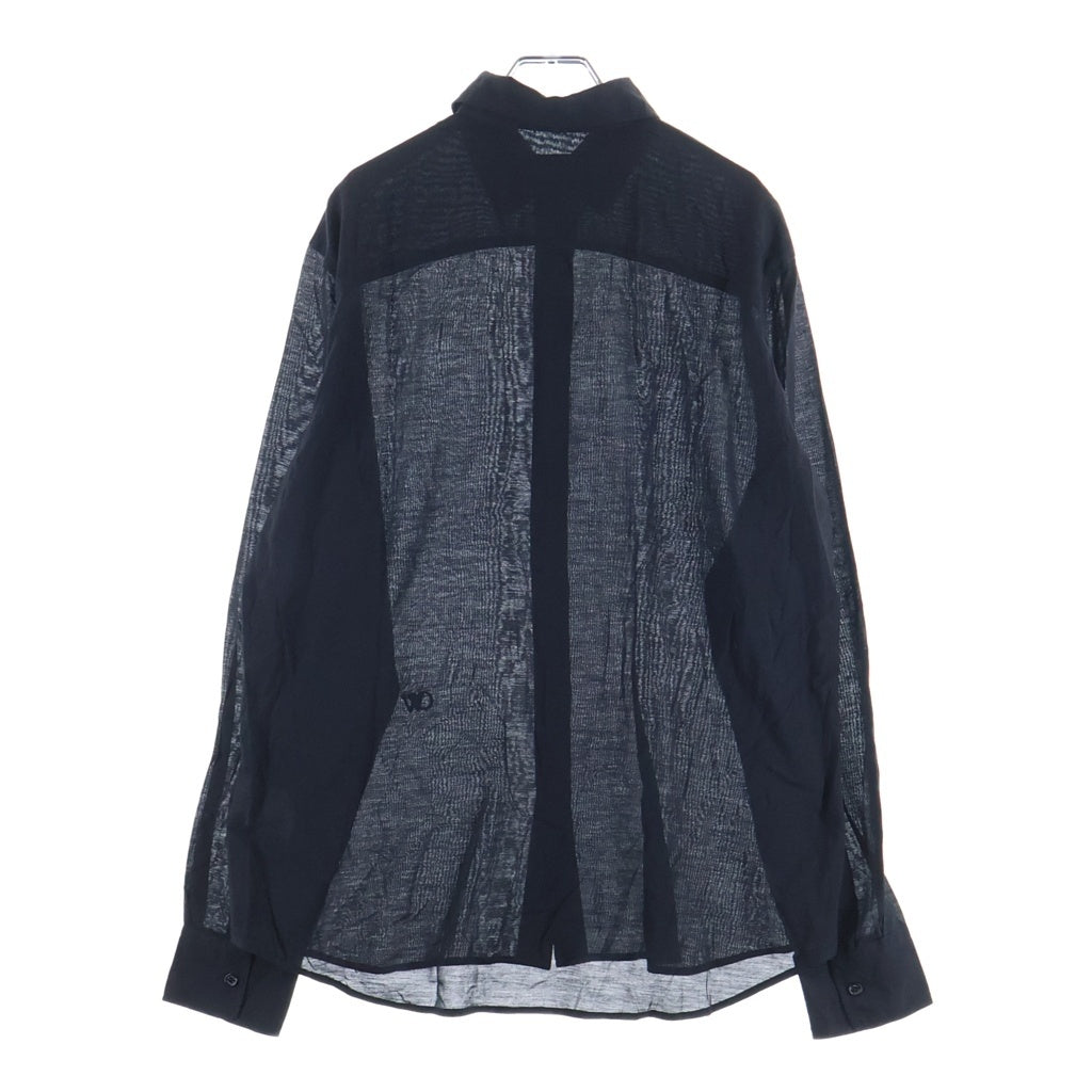 OFF-WHITE(オフホワイト) 23AW Ow Emb Silkjer Round Shirt 長袖シャツ ブラック OMGE024F23FAB0031010