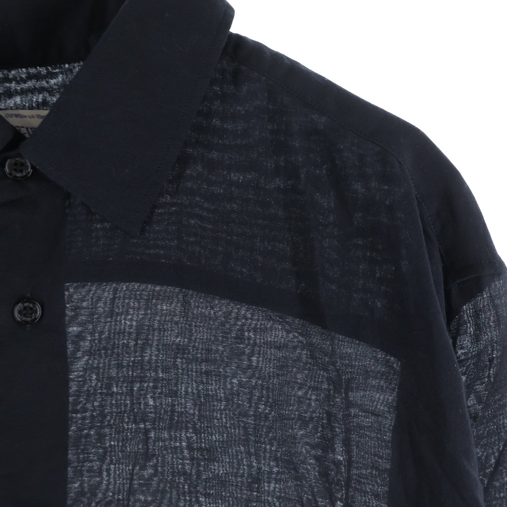 OFF-WHITE(オフホワイト) 23AW Ow Emb Silkjer Round Shirt 長袖シャツ ブラック OMGE024F23FAB0031010