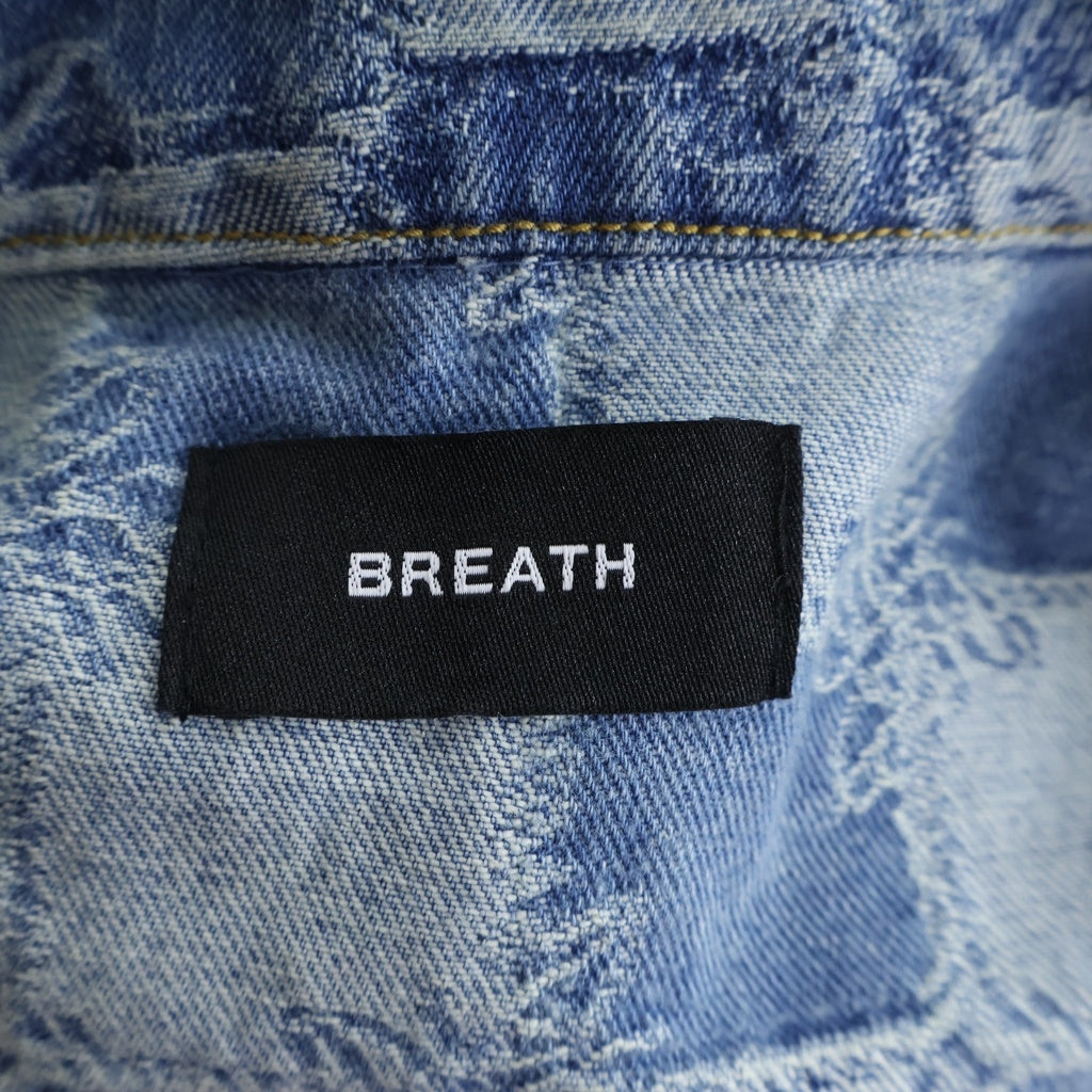 BREATH(ブレス) BLOCK CHECK DENIM JACKET ブロック チェック デニムジャケット ジップアップジャケット インディゴ BR26SS-00009