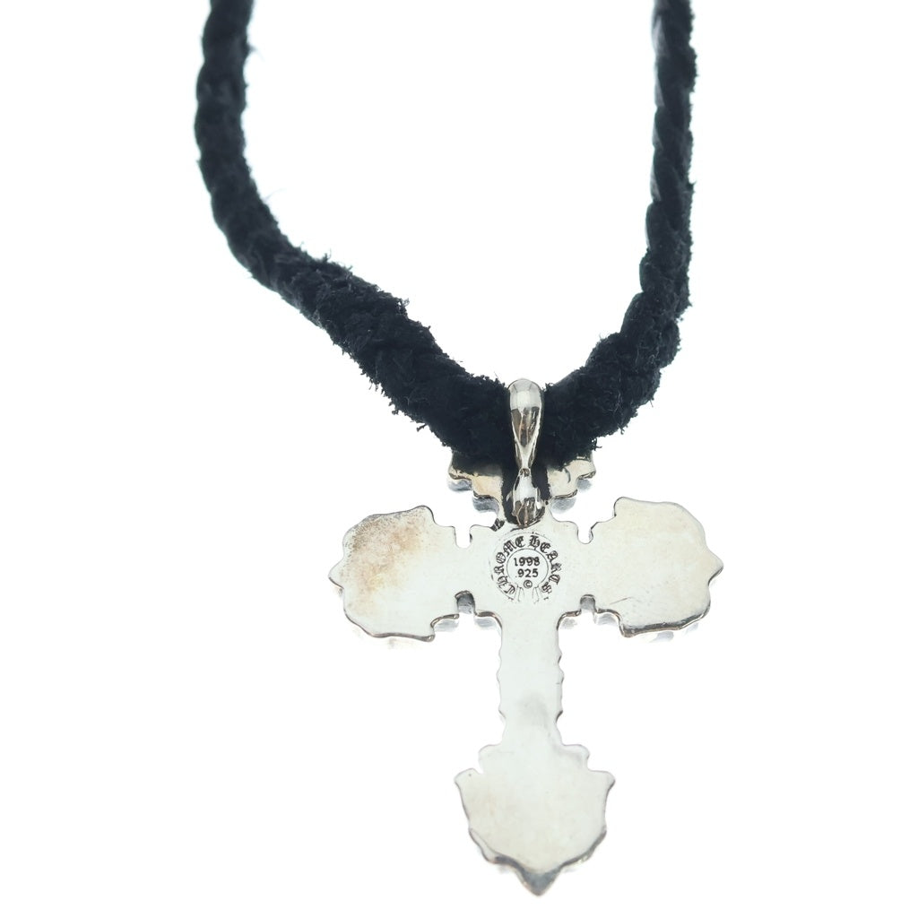 CHROME HEARTS(クロムハーツ) FILIG CROSS-XSM LB フィリグリー クロス レザーブレイド ネックレス シルバー -