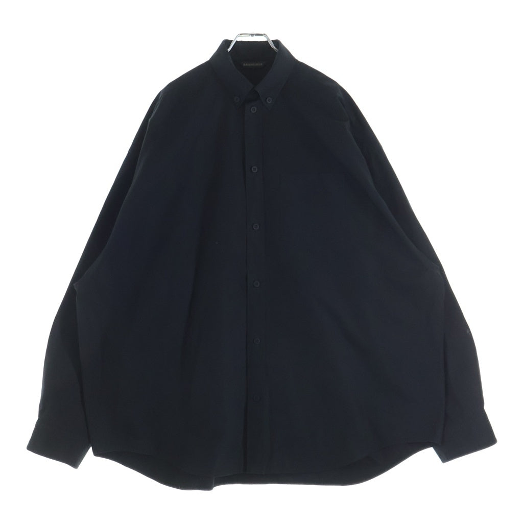 BALENCIAGA(バレンシアガ) バックプリント オーバーサイズ ビックシルエット レギュラーカラー 長袖シャツ ブラック 725377 TYB18