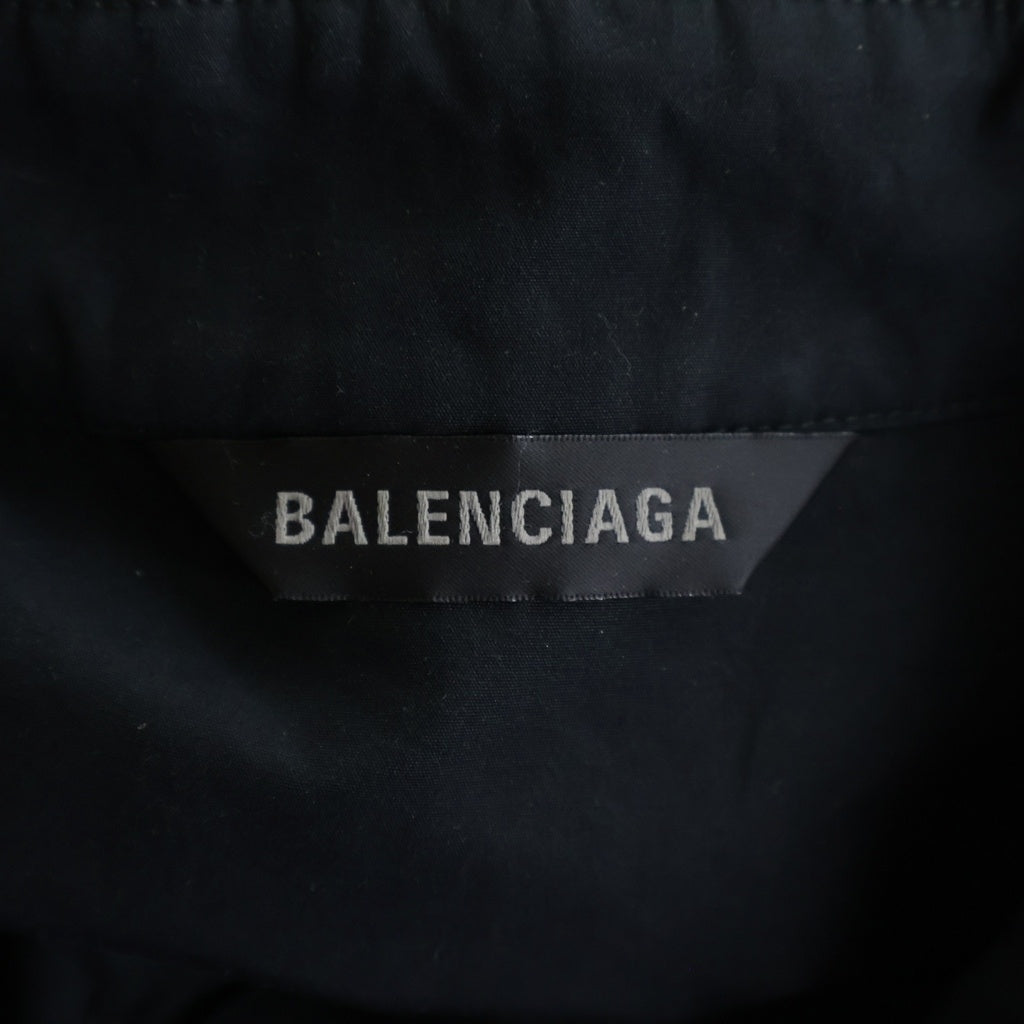 BALENCIAGA(バレンシアガ) バックプリント オーバーサイズ ビックシルエット レギュラーカラー 長袖シャツ ブラック 725377 TYB18