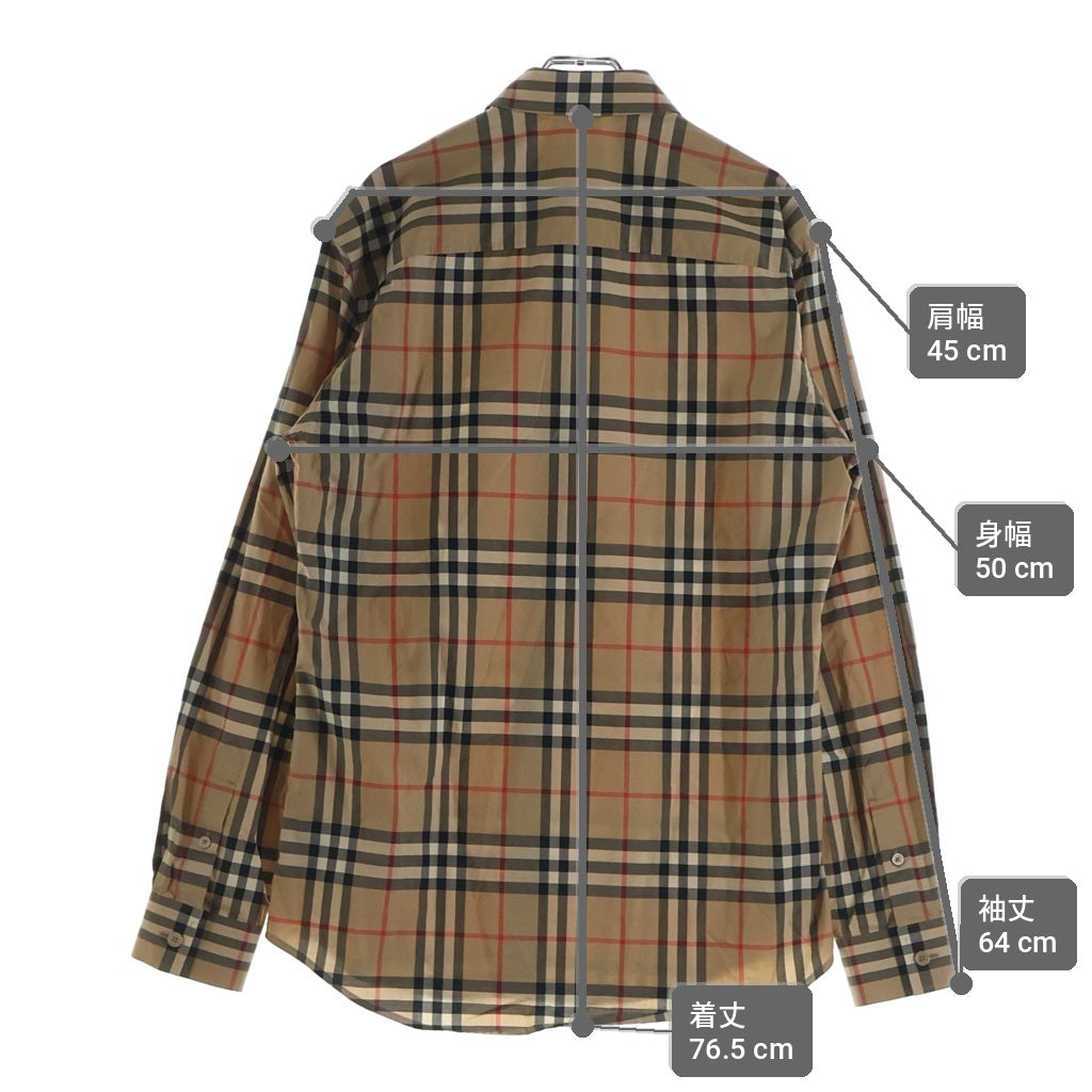 BURBERRY(バーバリー) ノバチェック柄 レギュラーカラー コットン 長袖シャツ ブラウン THTHAGAR129SAM