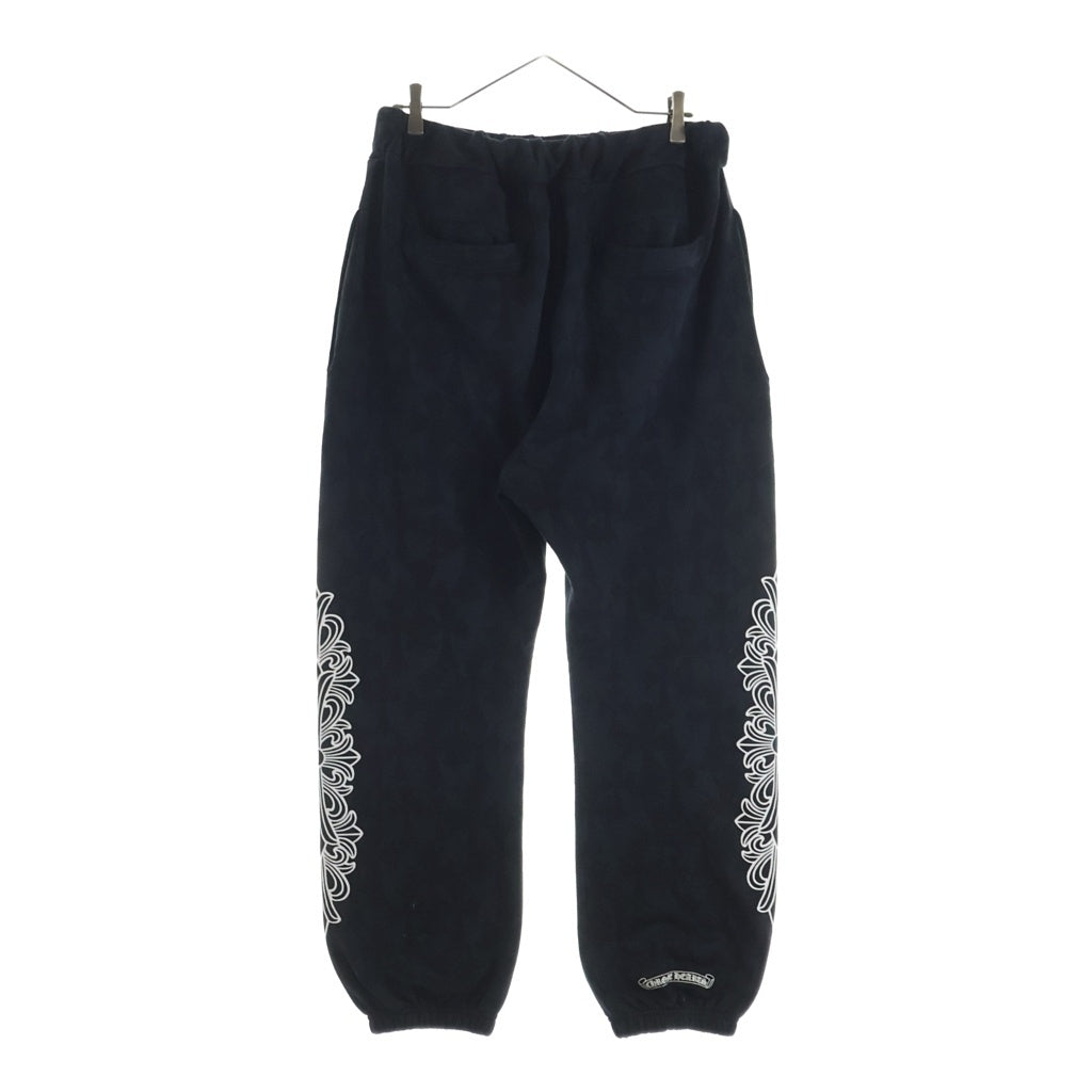 CHROME HEARTS(クロムハーツ) GRAVEYARD セメタリークロス総柄 スウェットパンツ ブラック ー