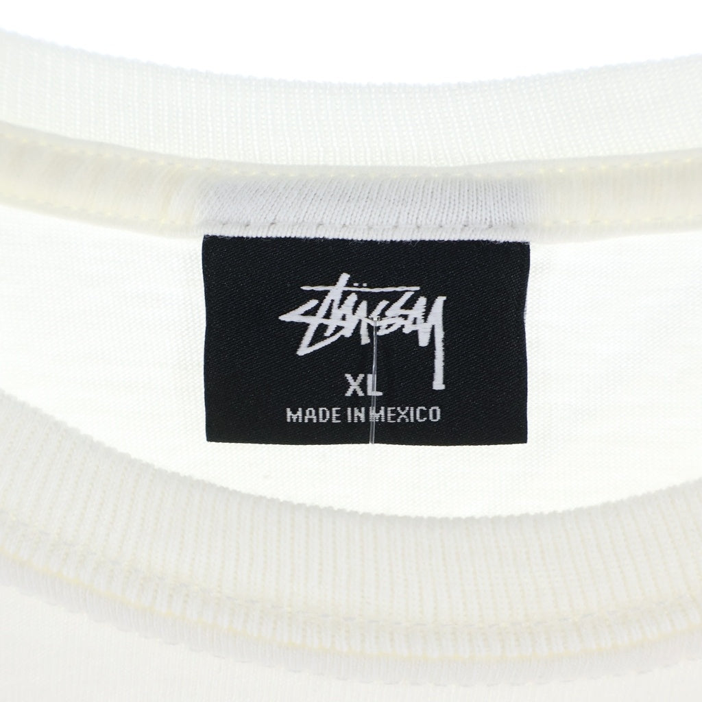 STUSSY(ステューシー) BEACH CALIFORNIA TEE ビーチカルフォルニア グラフィックプリント 半袖カットソー Tシャツ ホワイト