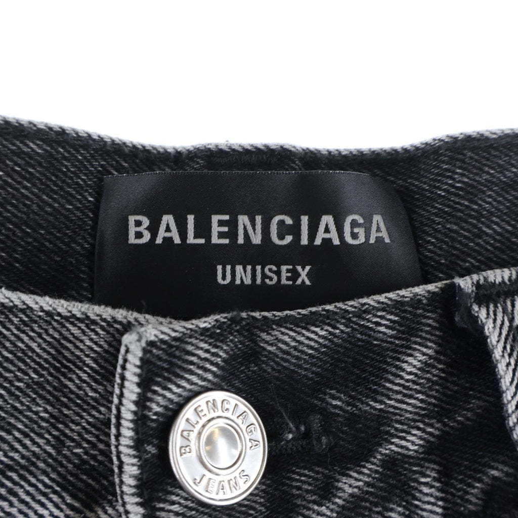 BALENCIAGA(バレンシアガ) 22AW ウォッシュダメージ加工 デニムフレアパンツ グレー 697829 TBP47