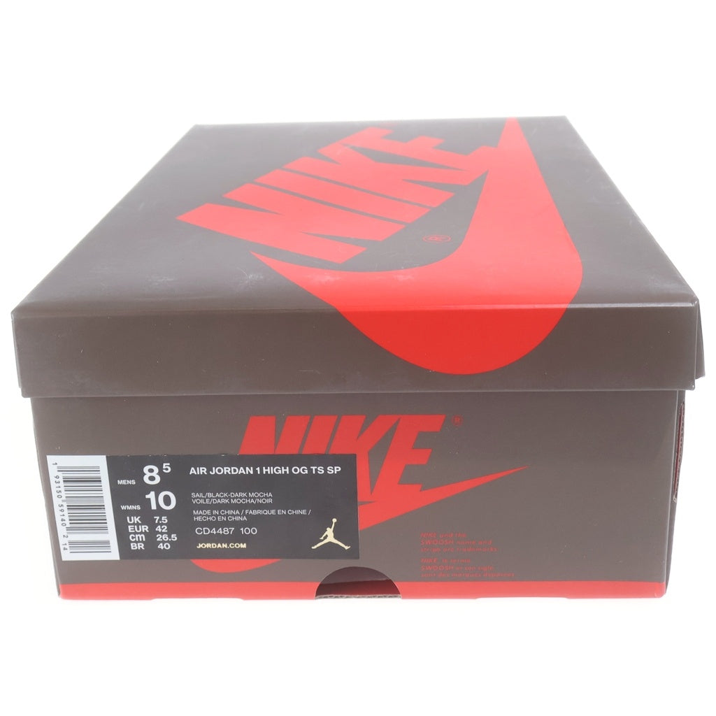NIKE(ナイキ) ×TRAVIS SCOTT AIR JORDAN 1 RETRO HIGH OG TS SP CD4487-100 トラヴィススコット エアジョーダン レトロ ハイカットスニーカー ブラウン US8.5/26.5cm